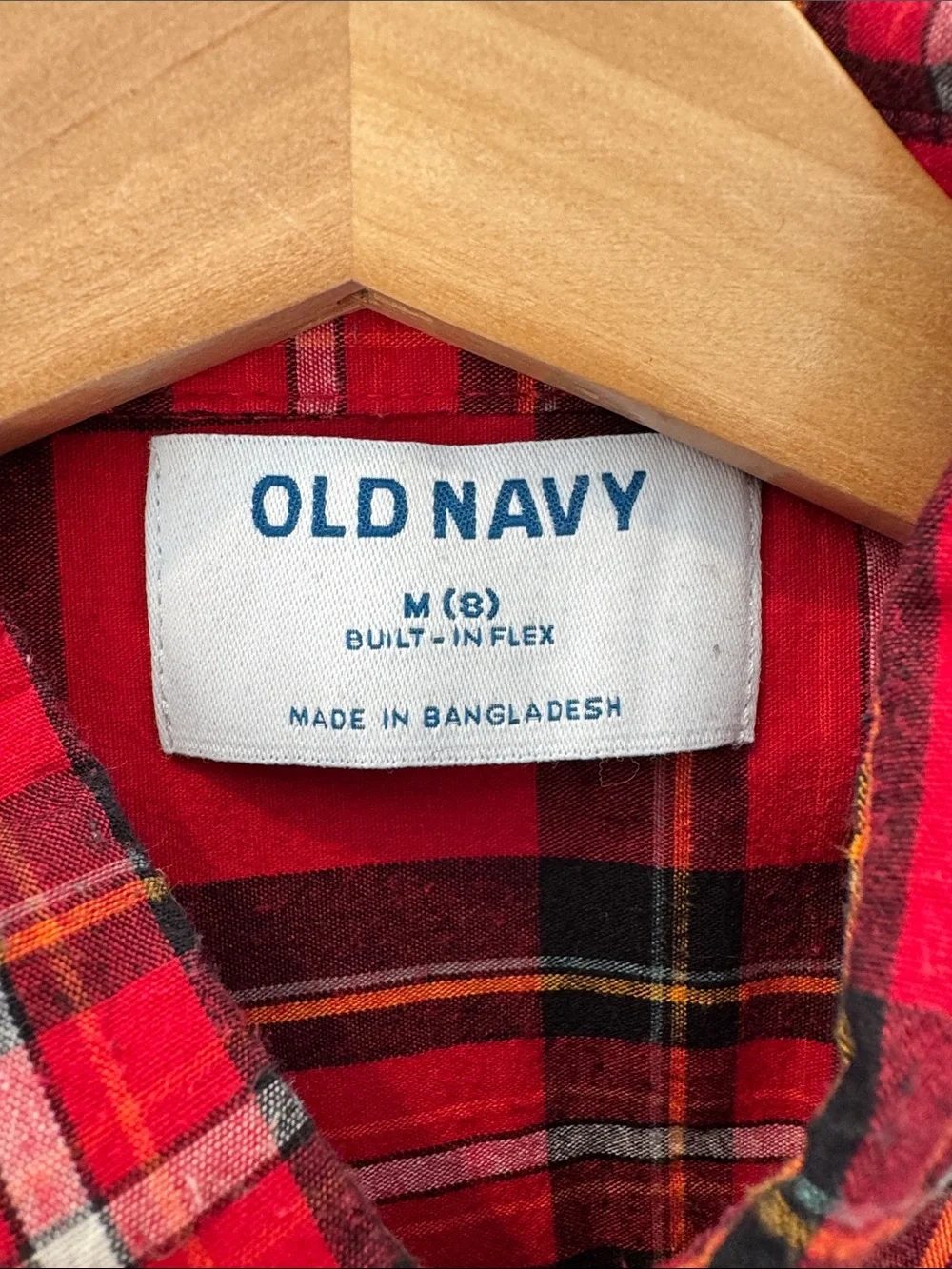 Old Navy Red and Black Plaid Button-Down Shirt for Kids
